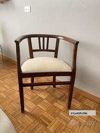 Coppia poltroncine in legno con braccioli, vintage