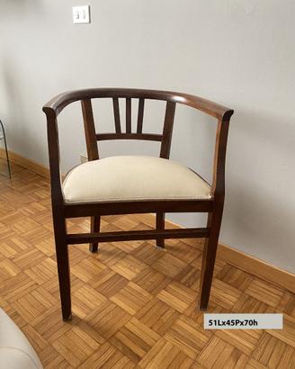 Coppia poltroncine in legno con braccioli, vintage