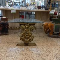 TAVOLINO SALOTTO BASE LEGNO DORATA PIANO DA RIVEDE