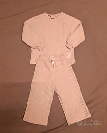 Zara Bambina 18 mesi completo tuta rosa Beige 