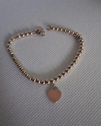 Bracciale palline Tiffany & Co. cuore smaltato ros