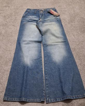 Vintage anni 2000 jeans donna a PALAZZO low waist 