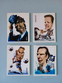 4 Figurine Panini 1997 Caricature Calciatori