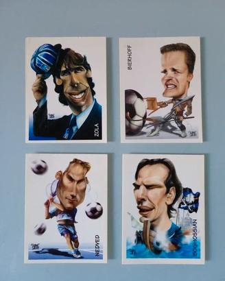 4 Figurine Panini 1997 Caricature Calciatori