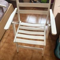 Sedie pieghevoli in legno laccate bianche