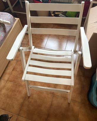 Sedie pieghevoli in legno laccate bianche