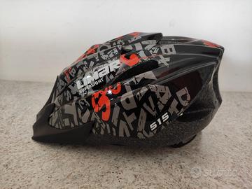 Casco bici bambino colore fantasia nero e arancio