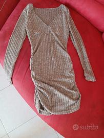 vestito beige a coste