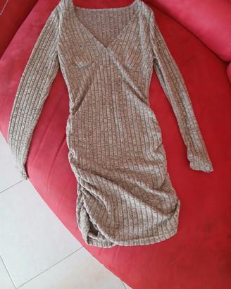 vestito beige a coste