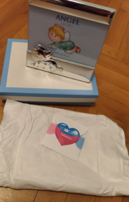 Cornice Portafoto Valenti Argento Azzurro Bambino