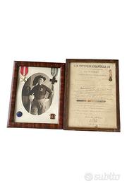 Quadri militari medaglie, distintivi e diploma WW1