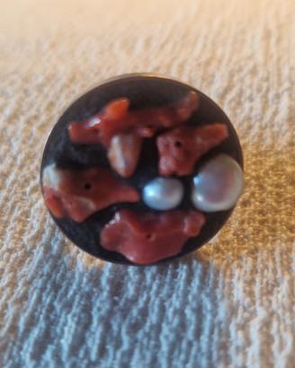 anello usato lava e corallo