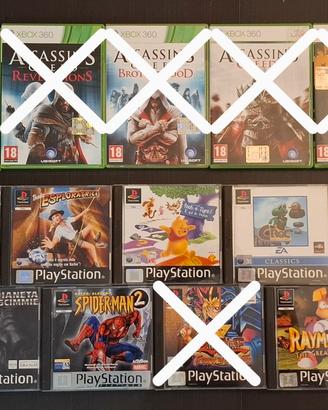 Videogiochi PS1/PS2/XBOX360 Titoli vari