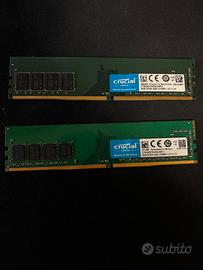 Ram 2x8gb ddr4 crucial 2666 cl19 16gb