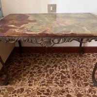 Tavolino antiquariato onice verde bordeaux