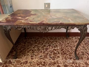 Tavolino antiquariato onice verde bordeaux