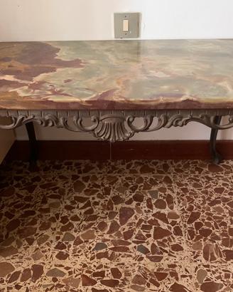 Tavolino antiquariato onice verde bordeaux