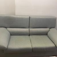 Divano 2 posti maxi tessuto grigio chiaro