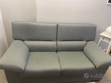 Divano 2 posti maxi tessuto grigio chiaro