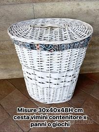 Cesta in vimini shabby chic