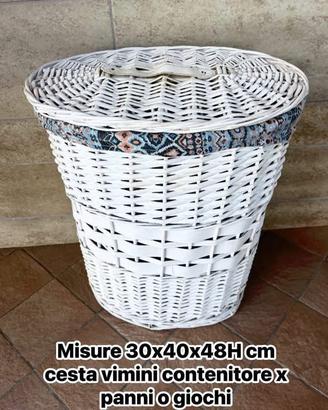 Cesta in vimini shabby chic