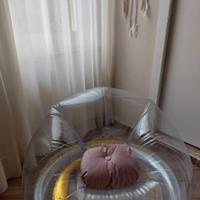 poltrona gonfiabile cn brillantini oro 