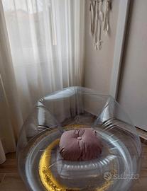 poltrona gonfiabile cn brillantini oro 