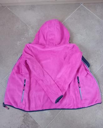 felpa in pile con cappuccio