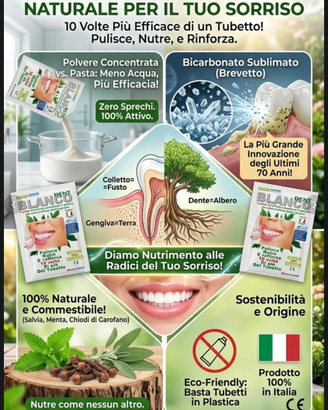 Blancodent dentifricio in polvere 100% naturale