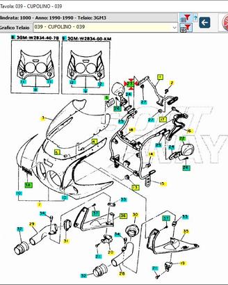 Specchio Dx Yamaha FZR1000 2GH262901000
