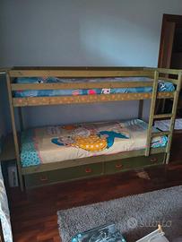 Letto a castello IKEA MYDAL cassetti+materassi
