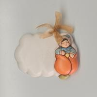 THUN formella con fiocco e bambino per bomboniera