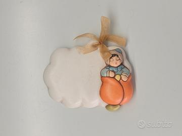 THUN formella con fiocco e bambino per bomboniera