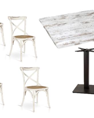 Set Cod918 Tavoli e Sedie Shabby Bar Ristorante