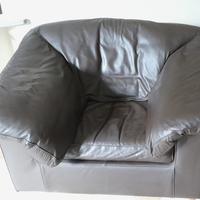 coppia di poltrone in pelle