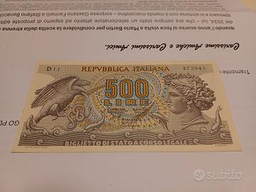 Banconota 500 lire Aretusa