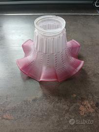 Paralume, vintage, vetro rosa opalino