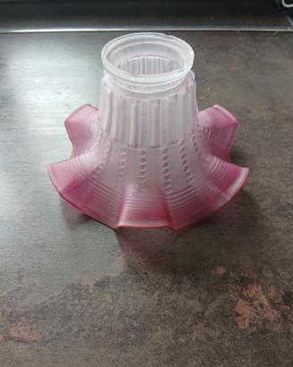 Paralume, vintage, vetro rosa opalino
