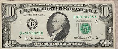 Banconota da 10 dollari americani del 1981