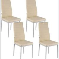 4 sedie bianche ecopelle