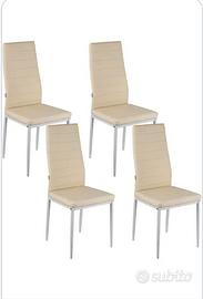 4 sedie bianche ecopelle