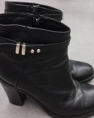 STIVALETTI PELLE NERA PENNY BLACK TG 40