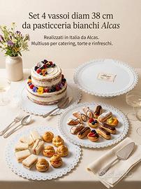 Set 4 vassoi diam 38 cm da pasticceria bianchi Alc