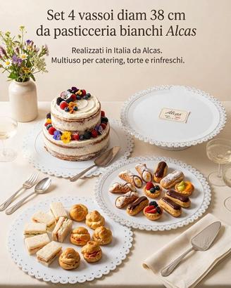 Set 4 vassoi diam 38 cm da pasticceria bianchi Alc