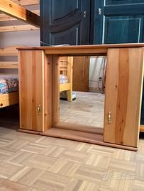 Specchiera bagno in legno massiccio