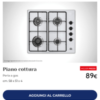 Piano cottura Perla a gas cm. 58 x 51 x 4