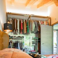 Mobile artigianale cabina armadio acciaio e vetro