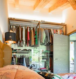 Mobile artigianale cabina armadio acciaio e vetro