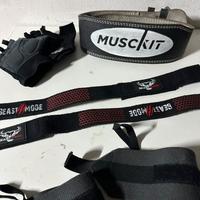 Kit palestra cintura guanti e accessori