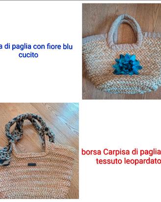 Lotto 2 Borse Paglia Mare/Estate (Carpisa + Fiore)